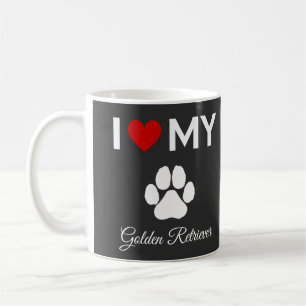 I love my Golden Retriever dog custom text Coffee Mug