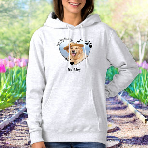 I Love My Golden Retriever Dog Heart Pet Photo Hoodie