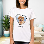 I Love My Golden Retriever Dog Heart Pet Photo T-Shirt<br><div class="desc">Take your best friend with you everywhere you go with this custom golden retriever pet photo dog lover shirt ! A must have for every dog lover, dog mum and dog dad ! A fun I Love My Dog, this shirt quote "I Love My Golden" Retriever. Personalise with your dog's...</div>