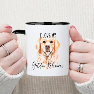 I Love My Golden Retriever Scripty Mug