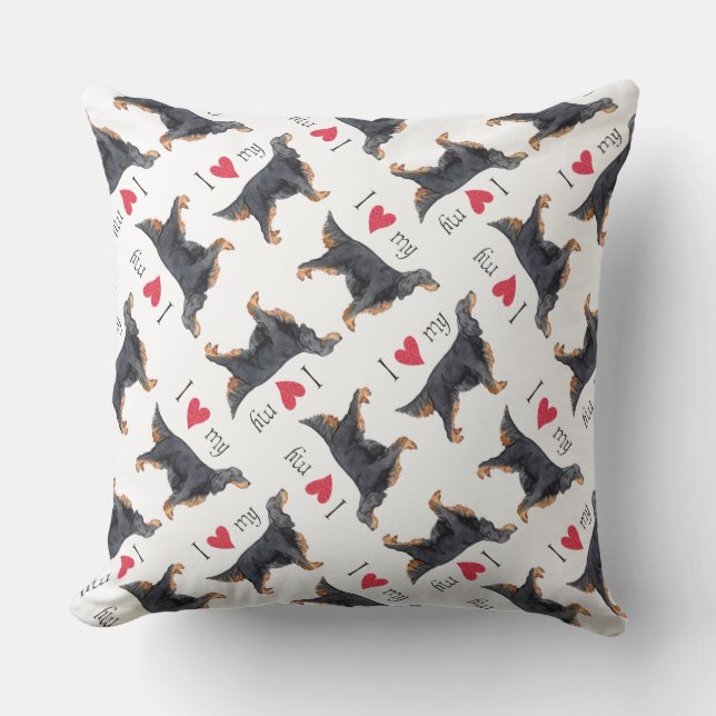 I Love my Gordon Setter Cushion (Front)