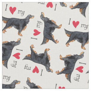 I Love my Gordon Setter Fabric