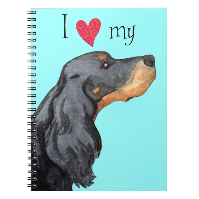 I Love my Gordon Setter Spiral Notebook (Front)