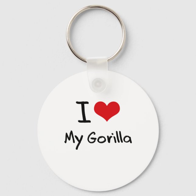 I Love My Gorilla Key Ring (Front)