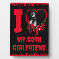 I Love My Goth Girlfriend Dripping Red Heart Photo
