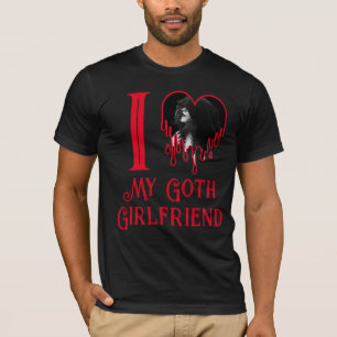 I Love My Goth Girlfriend Red Heart Gothic Photo T-Shirt