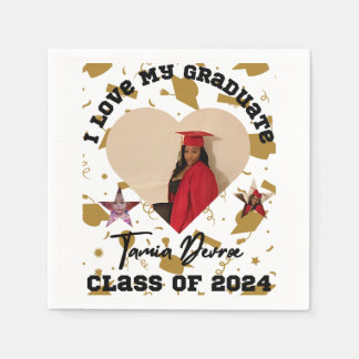 I Love My Graduate 2024 Heart Napkin