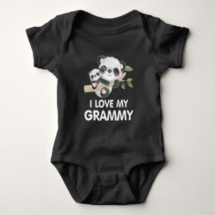 I Love My Grammy Cute Baby and Adult Pandas Bodysuit