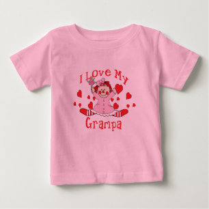 I love My Grampa Rag Doll & Hearts Baby T-Shirt