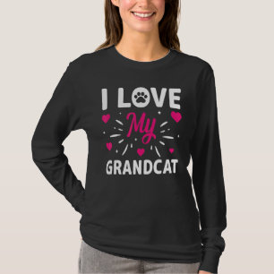 I Love My Grandcat  Cat  Granddad Grandma Grandpar T-Shirt