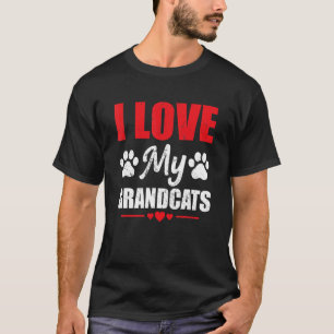 I Love My Grandcats Cat  Granddad Grandma Grandpar T-Shirt