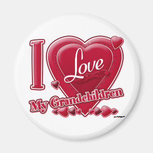 I Love My Grandchildren red hearts Magnet