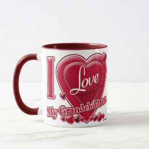 I Love My Grandchildren red hearts Mug