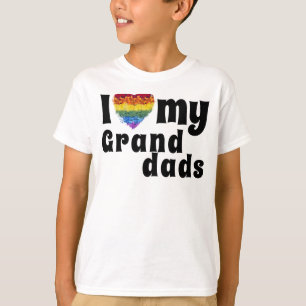 I Love my Granddads-heart shape Pride flowers  T-Shirt