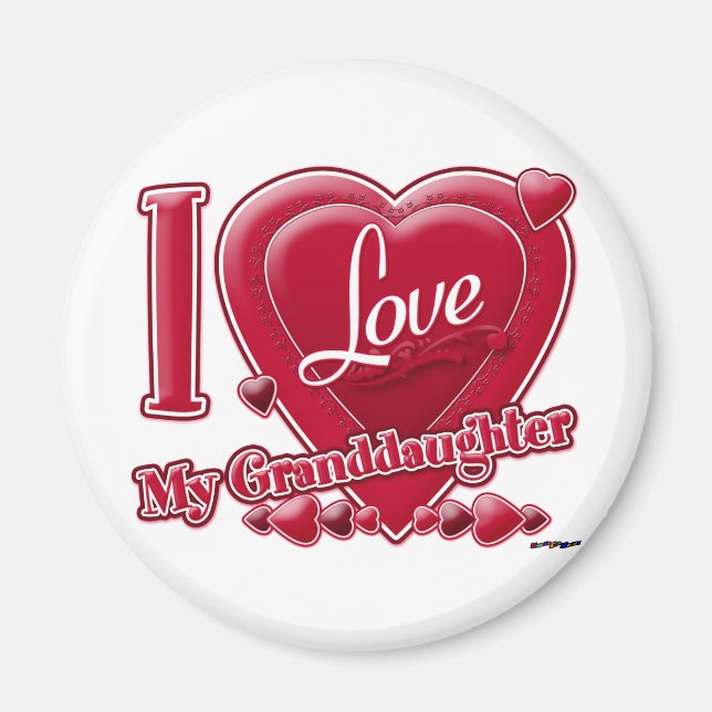 I Love My Granddaughter red - heart Magnet (Front)