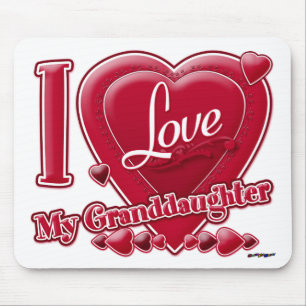 I Love My Granddaughter red - heart Mouse Pad