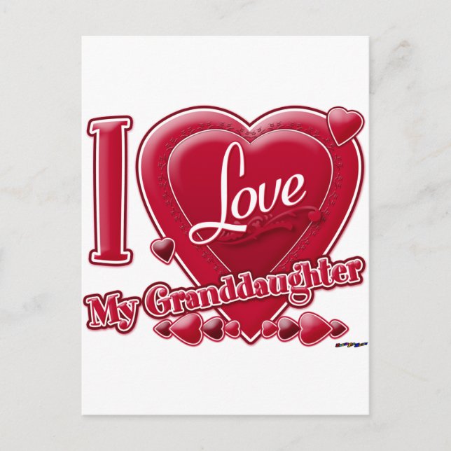 I Love My Granddaughter red - heart Postcard (Front)