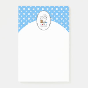 I Love My Granddog Bichon Frise Dog - grandparent Post-it Notes