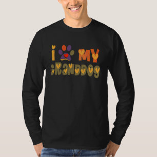I Love My Granddog Fall  Dog  Grandpa Grandma T-Shirt