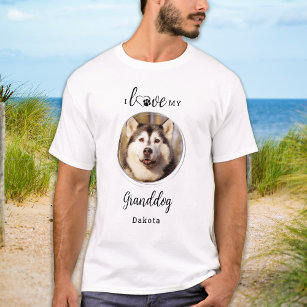 I Love My Granddog Grandpa Personalised Pet Photo Maternity T-Shirt