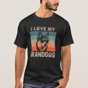 I Love My Granddog Husky Grandma Grandpa Dog Owner T-Shirt
