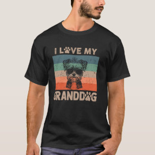 I Love My Granddog Morkie Grandma Grandpa Dog Owne T-Shirt