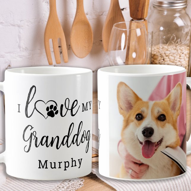 I Love My Granddog Personalised Cute Pet Photo Coffee Mug (Creator Uploaded)