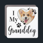 I Love My Granddog Personalised Dog Pet Photo  Car Magnet<br><div class="desc">I Love My Granddog! ... Surprise your favourite Dog Grandma this Mother's Day , Christmas or her birthday with this super cute custom pet photo coffee mug. Give the perfect gift to your parents and your dogs' grandparents with this funny dog lover mug ! "I Love My Granddog" with heart...</div>