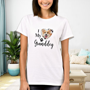 I Love My Granddog Personalised Grandma Pet Photo  T-Shirt