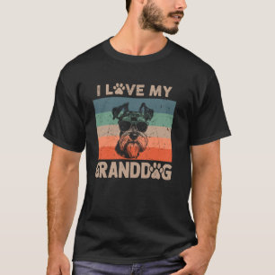 I Love My Granddog Schnauzer Grandma Grandpa Dog O T-Shirt