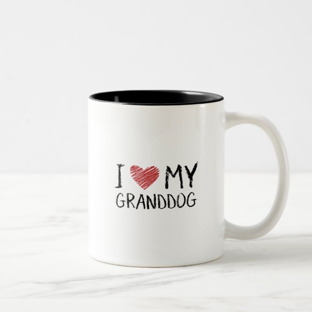 I Love My Granddog Two-Tone Coffee Mug (Right)