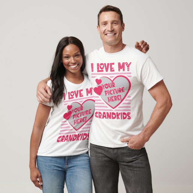 I Love My Grandkids Custom Grandkids Photo T-Shirt (Unisex)