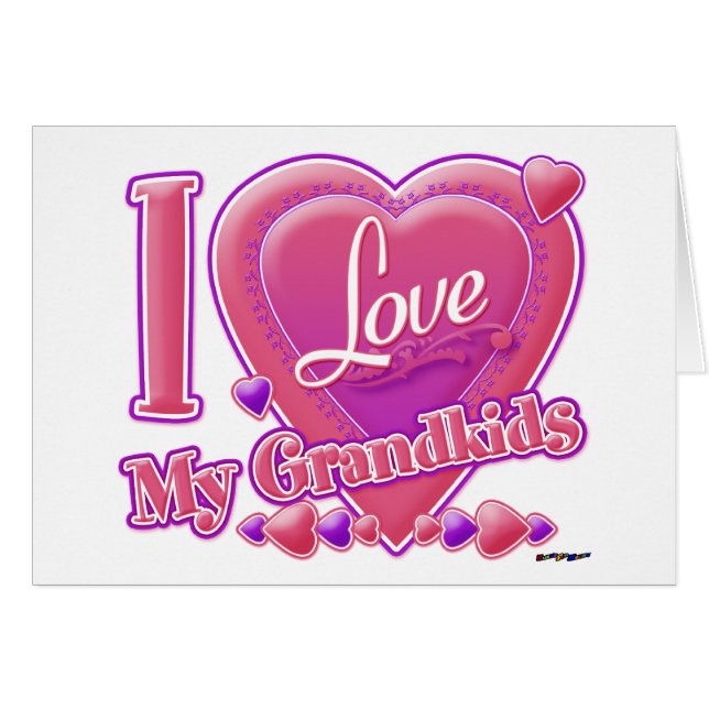 I Love My Grandkids pink/purple - heart (Front Horizontal)