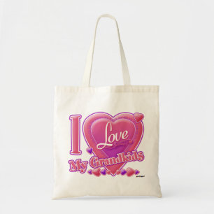 I Love My Grandkids pink/purple - heart Tote Bag