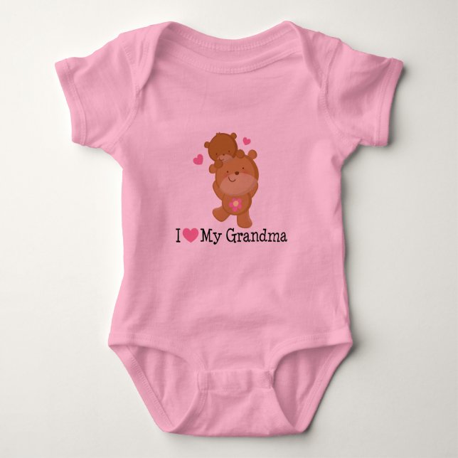 I Love My Grandma baby girls Tutu Tee (Front)
