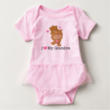 I Love My Grandma baby girls Tutu Tee