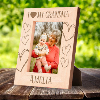 I Love my Grandma Birthday picture frame with name