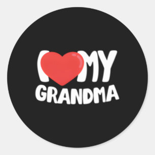 I Love My Grandma Classic Round Sticker
