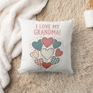 I Love My Grandma Country Heart Design Cushion