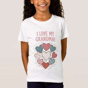 I Love My Grandma Country Heart Design T-Shirt