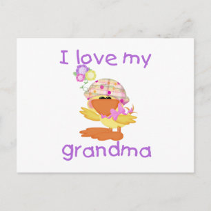 I love my grandma (girl ducky) postcard