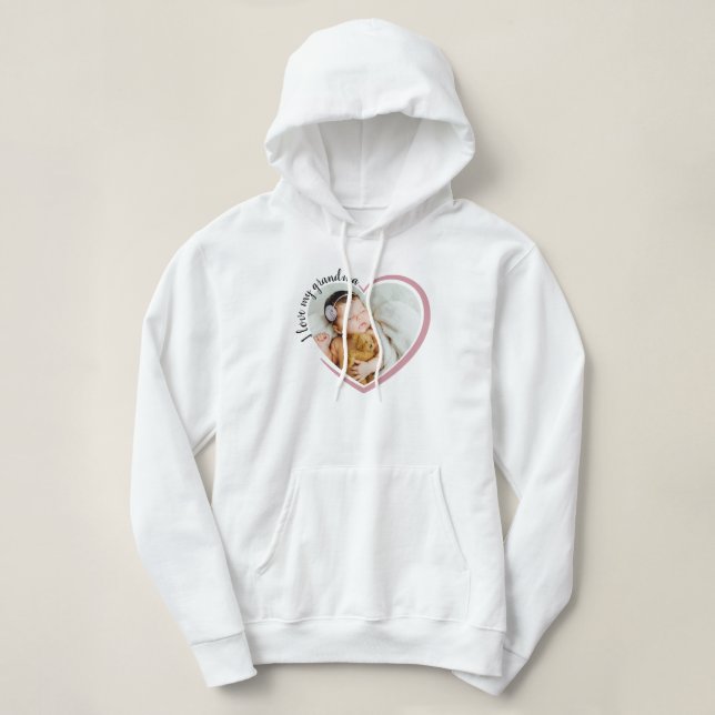 I Love My Grandma Heart Photo  Hoodie (Design Front)