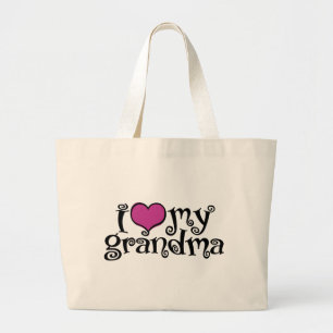 I Love My Grandma Large Tote Bag