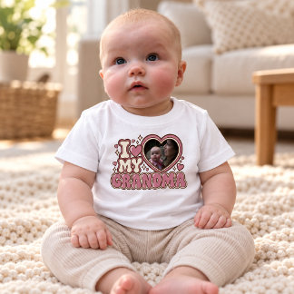 I Love My Grandma Personalised Photo Baby T-Shirt