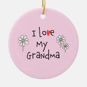 I Love My Grandma Photo Ceramic Ornament