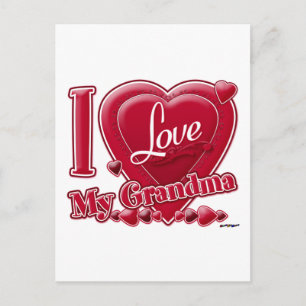 I Love My Grandma red - heart Postcard