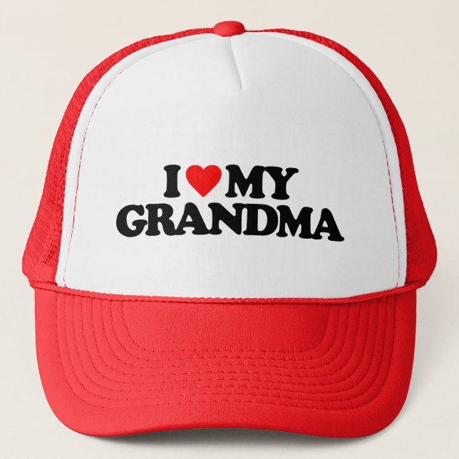 I LOVE MY GRANDMA TRUCKER HAT (Front)