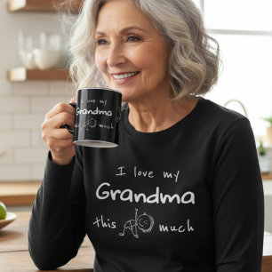 I love my grandma typography named graphic Black Two-Tone Coffee Mug