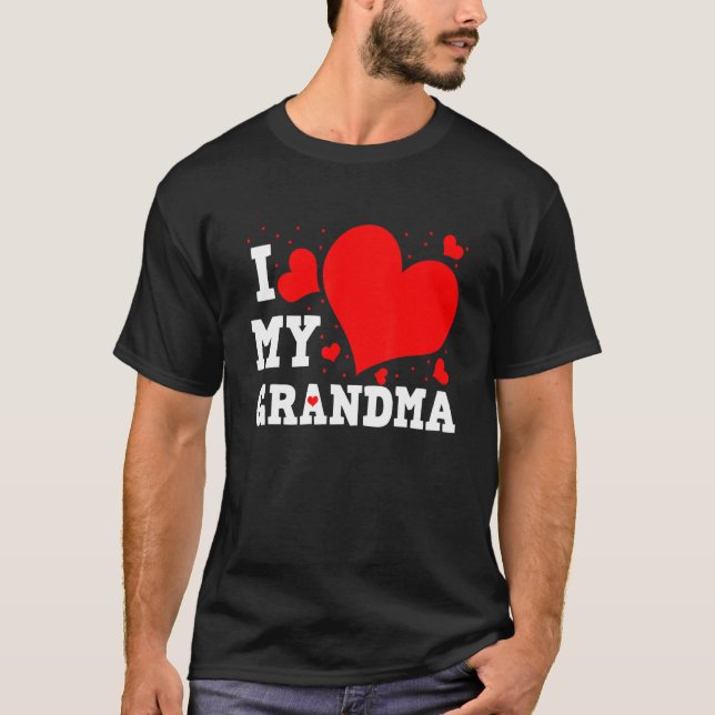 I Love My Grandma Valentines Day Family Matching G T-Shirt (Front)