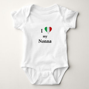 I Love My Grandmother Italian Heart Baby Boddysuit Baby Bodysuit